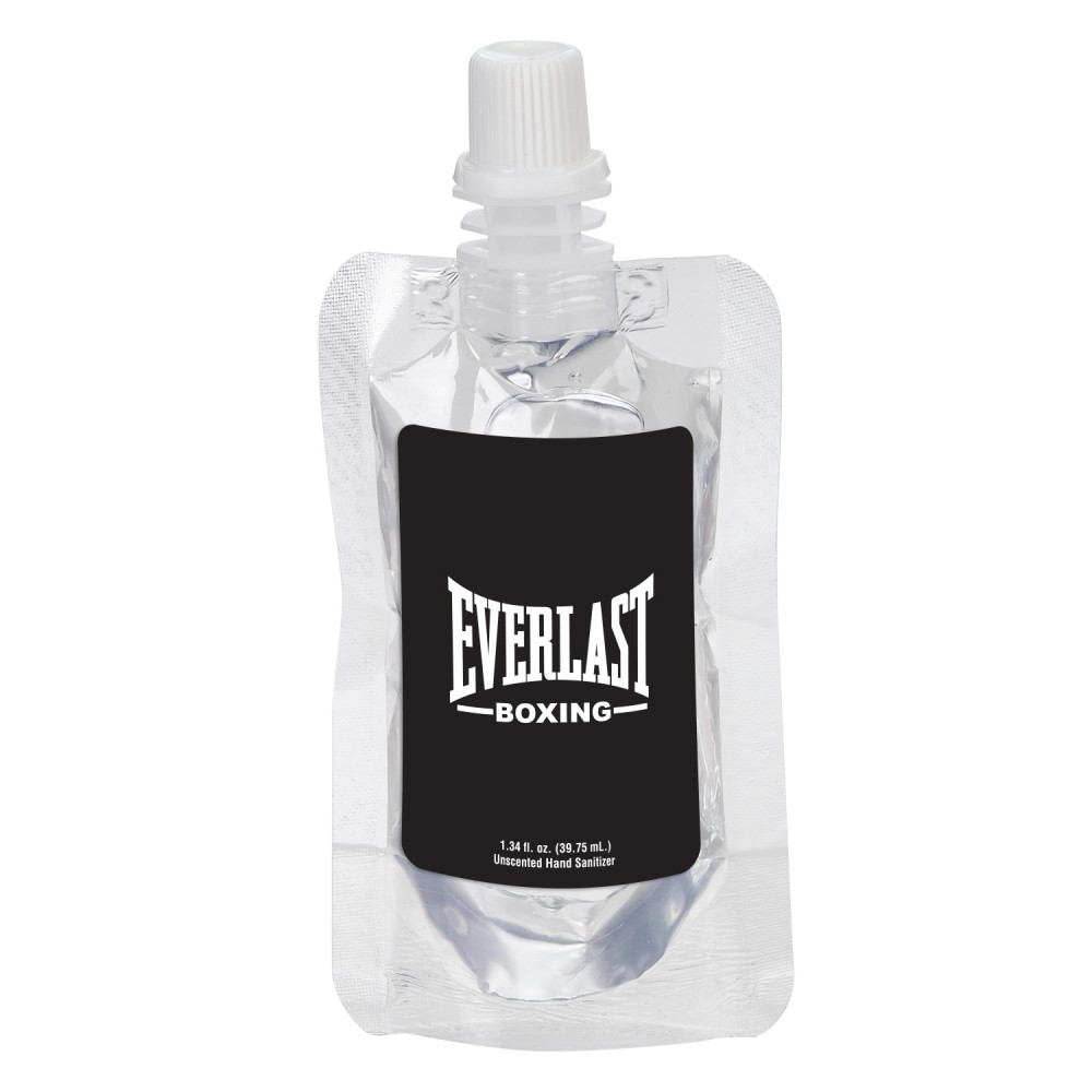 1 Oz. Squeeze Pouch Clear Gel Sanitizer with Logo