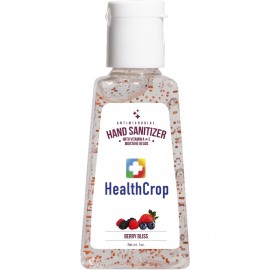 Hand Sanitizer Gel With Moisture Beads: 1 oz Triangle Bottle with Logo
