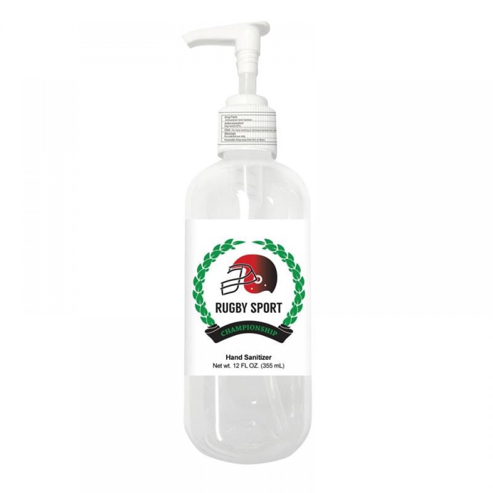 Sanitizer with Pump - 12 oz. with Logo