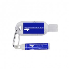 Custom 2 oz Tottle Antibacterial Hand Sanitizer + Clip Balm  Custom 2 oz Tottle Antibacterial Hand Sanitizer + Clip Balm