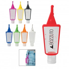 1 Oz. Hand Sanitizer In Silicone Holder with Logo  1 Oz. Hand Sanitizer In Silicone Holder with Logo