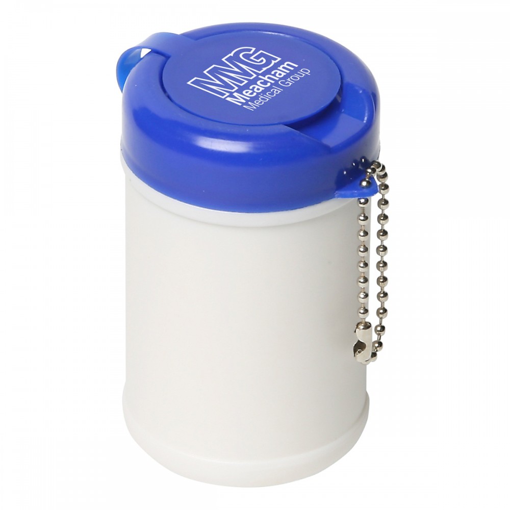 Logo Branded Travel Well Sanitizer Wipes Key Chain