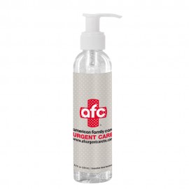 8 Oz Clear Sanitizer In Clear Bottle With Pump with Logo