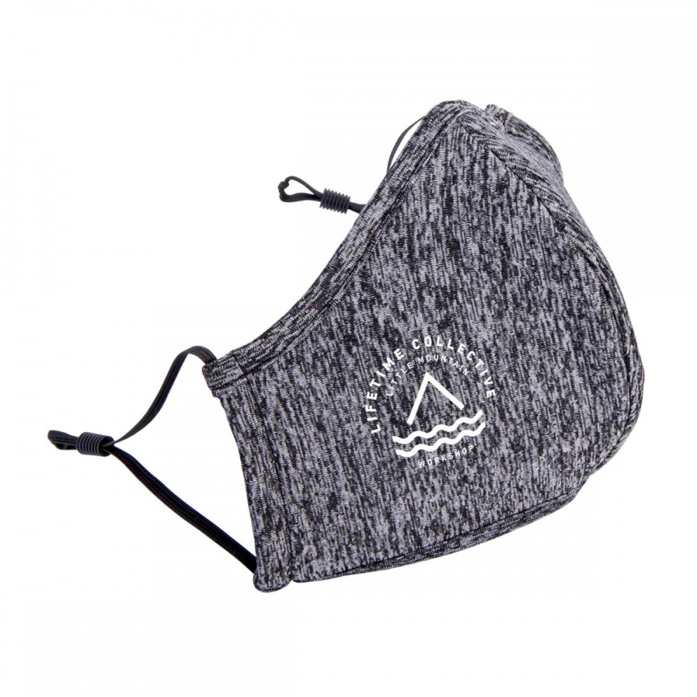 Custom Reusable Athleisure Face Mask - Shadow Heather Custom Reusable Athleisure Face Mask - Shadow Heather