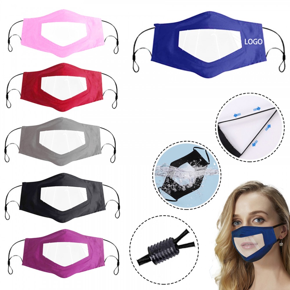 Logo Branded Adult Mask with Clear Window for Deaf and Hard Of Hearing People Logo Branded Adult Mask with Clear Window for Deaf and Hard Of Hearing People