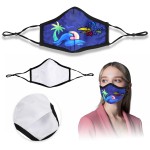 Personalized Full Color Printed 3-Ply Polyester Mask with Nose Clip and Filter Pocket