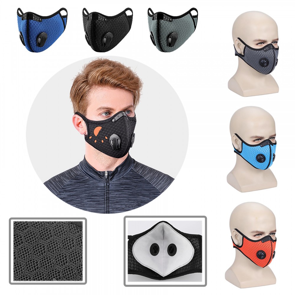 Personalized Reusable Sport Mask w/Double Breathing Valve Personalized Reusable Sport Mask w/Double Breathing Valve