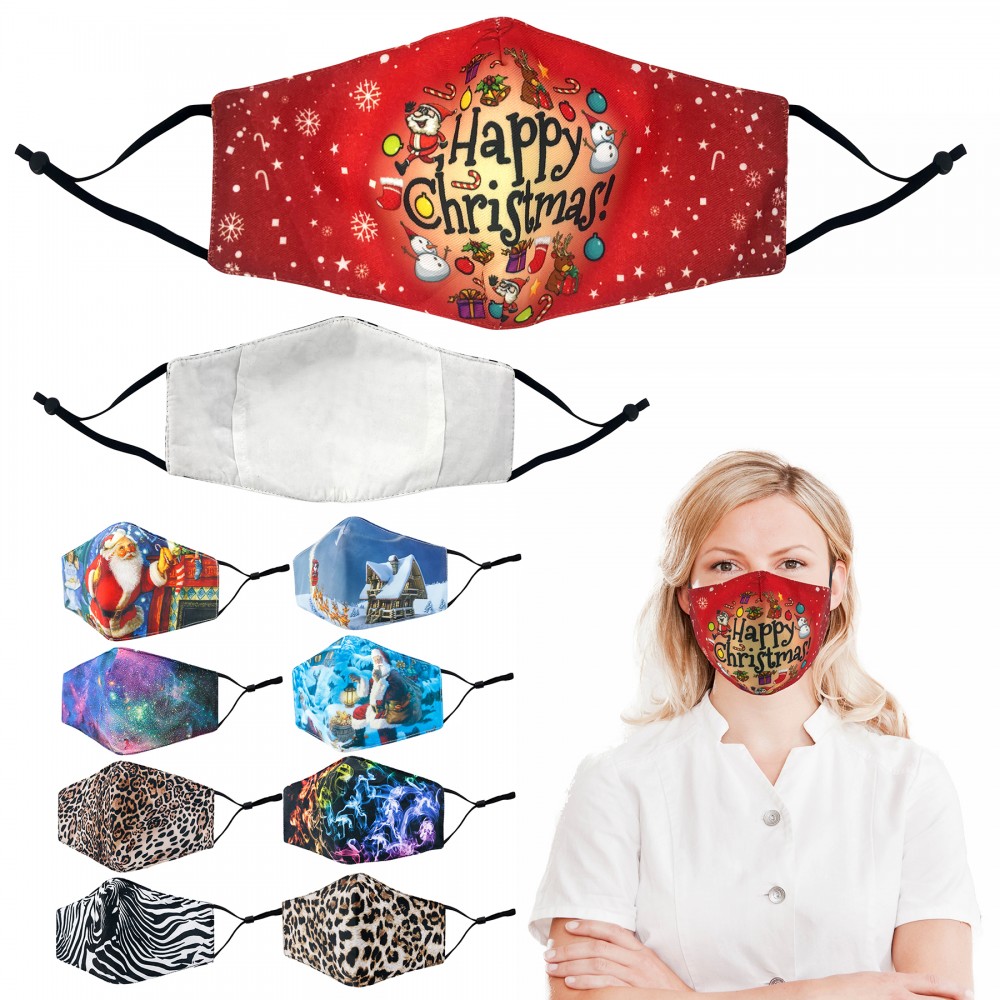 Personalized Full Color 3 Ply Face Mask With Adjustable Ear Strap Personalized Full Color 3 Ply Face Mask With Adjustable Ear Strap