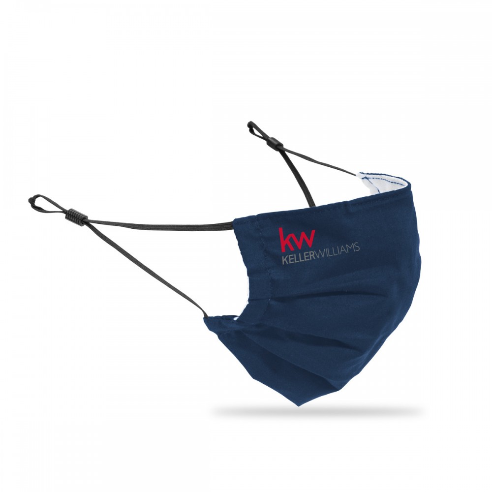Customized Reusable Pleated Face Mask - Navy Customized Reusable Pleated Face Mask - Navy