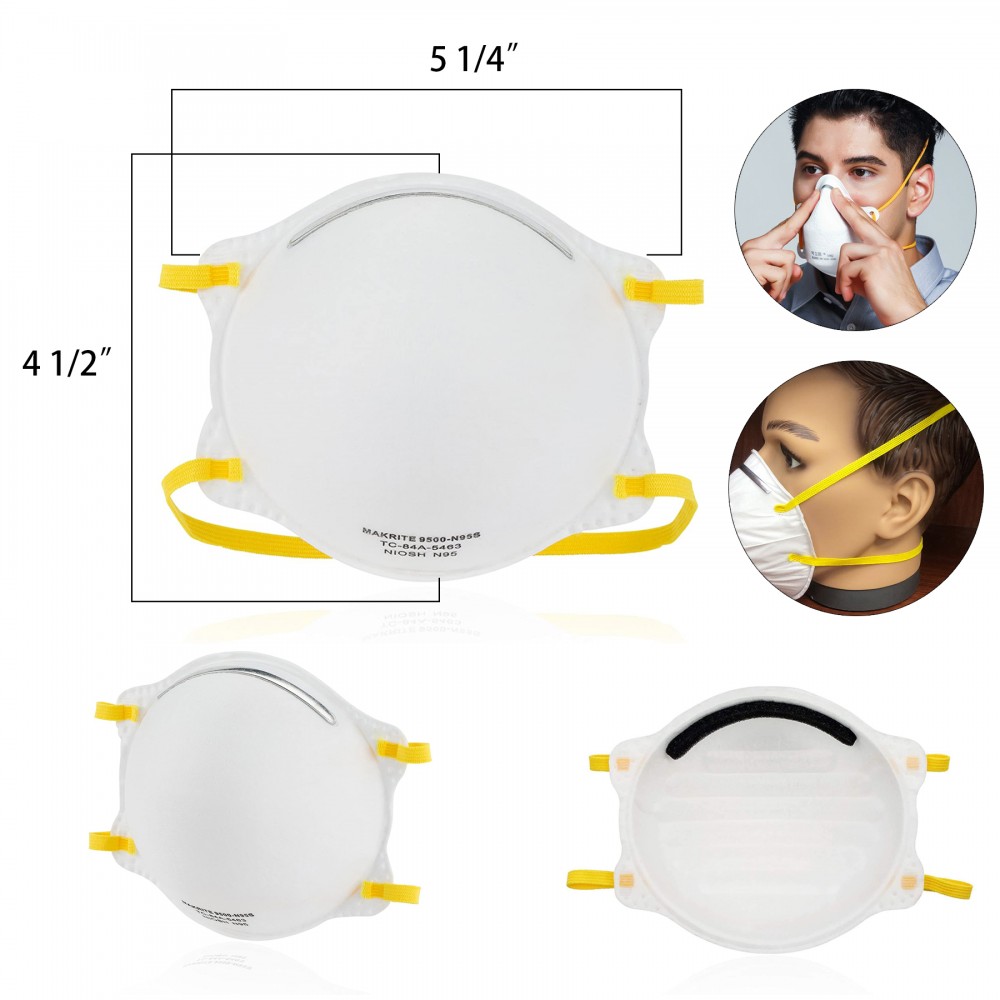 Personalized NIOSH Certified Makrite 9500-N95 Pre-Formed Cone Particulate Respirator Mask,CDC Listed Personalized NIOSH Certified Makrite 9500-N95 Pre-Formed Cone Particulate Respirator Mask,CDC Listed