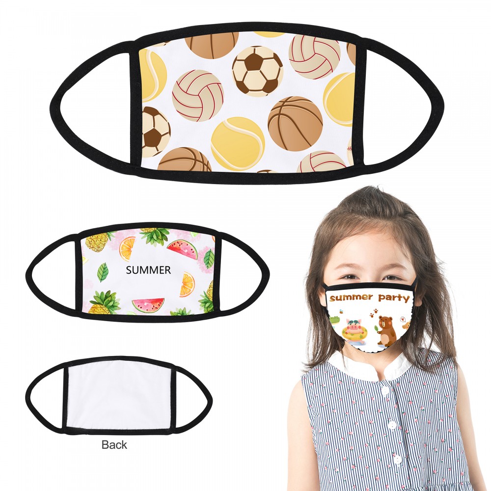 Logo Branded 3-Ply Cotton Children Size Full Color Face Mask Logo Branded 3-Ply Cotton Children Size Full Color Face Mask