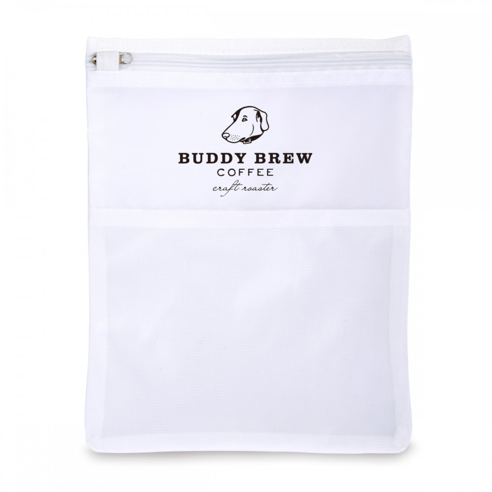 Reusable Wash Bag - White with Logo Reusable Wash Bag - White with Logo