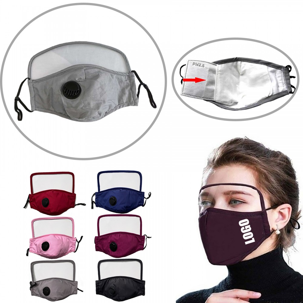 Custom Reusable Mask with Face Shield And Breathing Valve