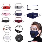 Customized Cotton Face Masks With Breathing Valve & Eye Shield