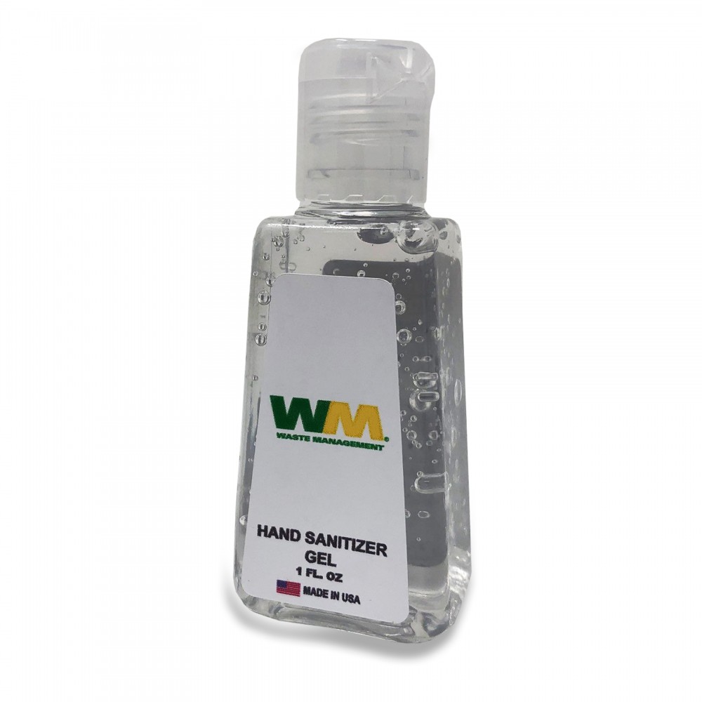  Made in the USA Hand Sanitizer, 61% Gel, 1 oz Bottle with Custom Label