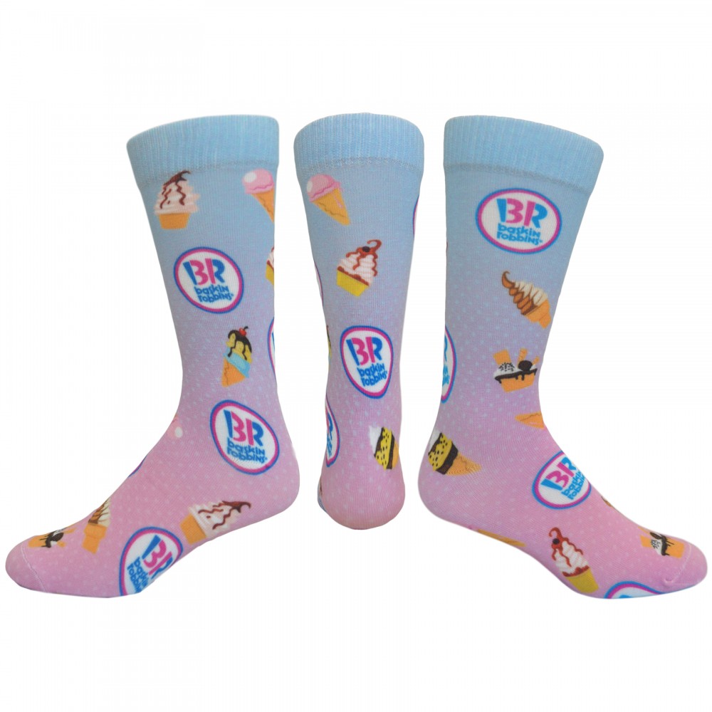  Made in the USA Flat Knit Dress Sock w/DTG Printing