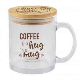  Cozy 11oz Glass Mug/Bamboo Lid