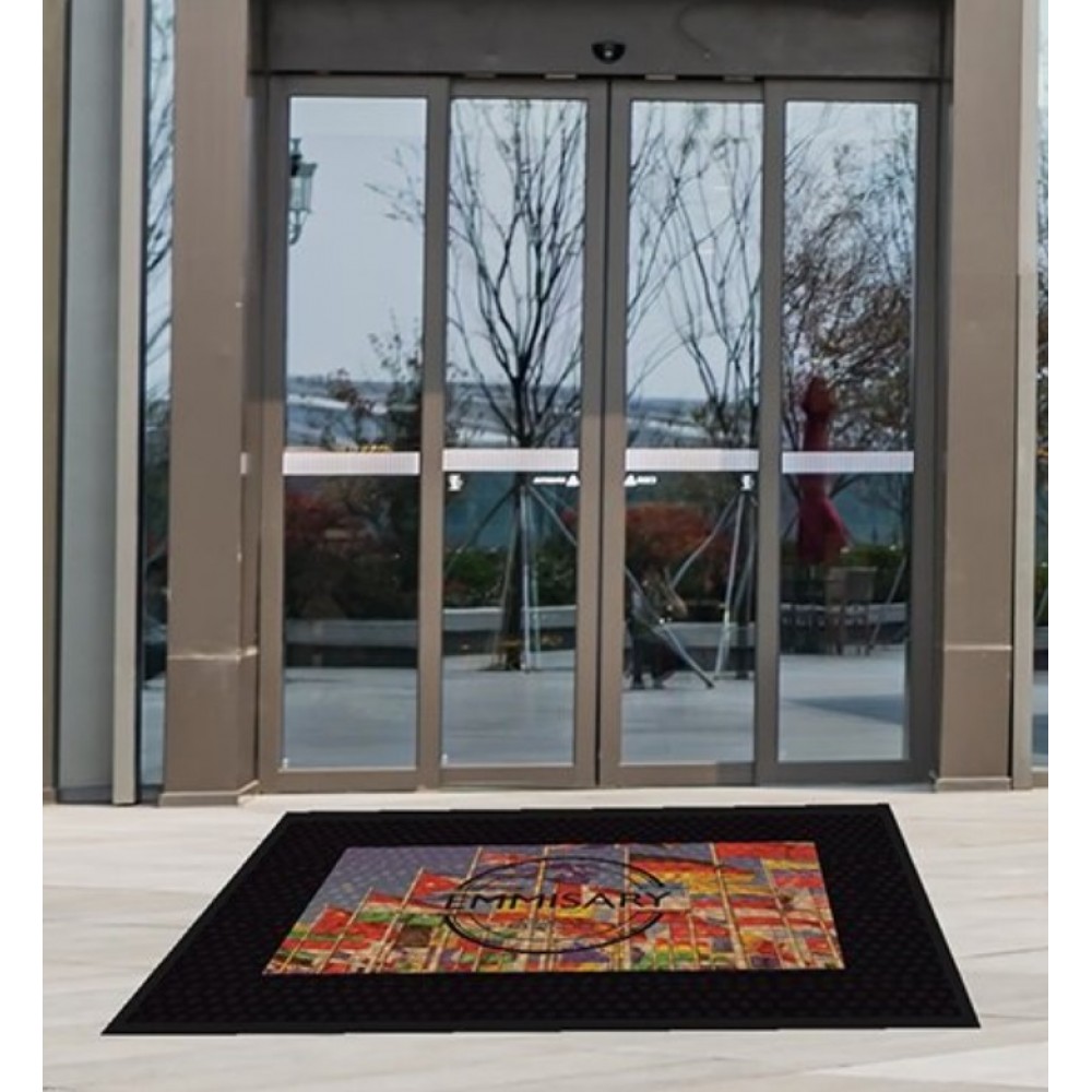 Logo Emissary Outdoor Rubber Scraper Mat - 3' X 10' Logo Emissary Outdoor Rubber Scraper Mat - 3' X 10'