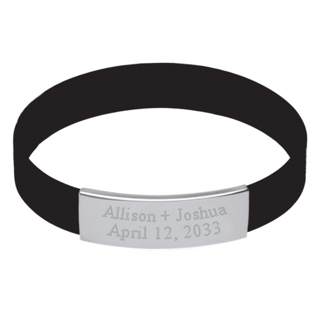Metal Plate Silicone Wristband Metal Plate Silicone Wristband