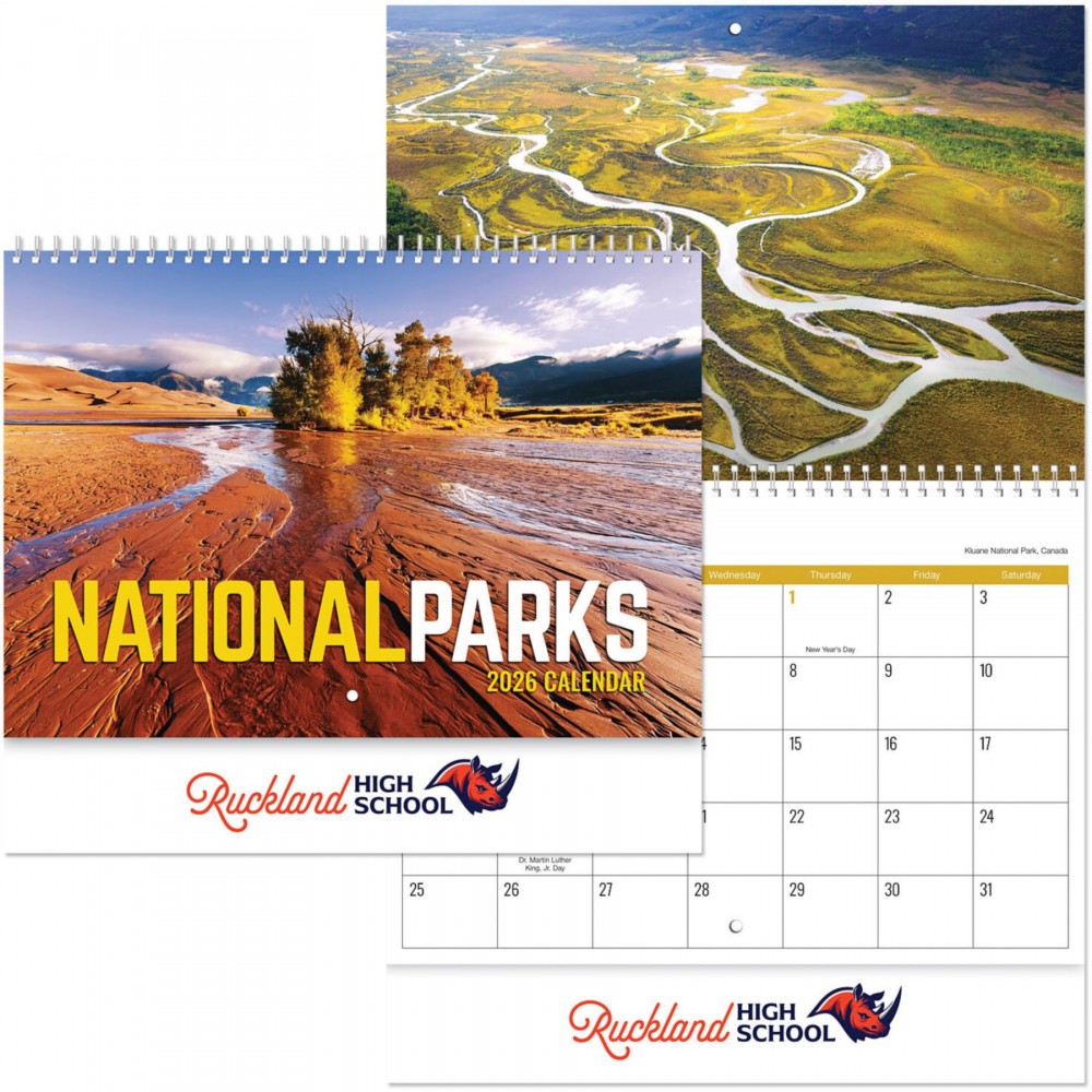  Full Color National Parks Spiral Wall Calendar