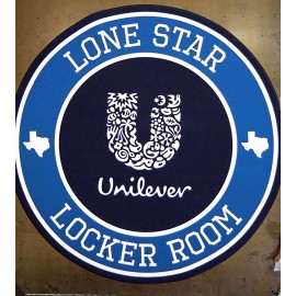 Full Color Printed Carpet ROUND Company Rug - Oversized Logo Floor Rug - 7' ROUND   Full Color Printed Carpet ROUND Company Rug - Oversized Logo Floor Rug - 7