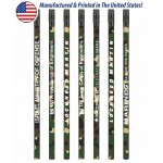  USA Made Forest Camo Pencil with Black Eraser, #2 lead