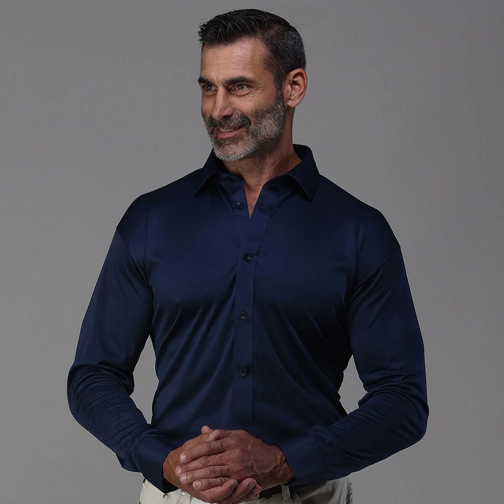 Collars & Co. Quattro Flex Dress Shirt with Semi-Spread Collar Logo Imprinted
