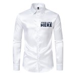 Men Solid Color Gorgeous Long Sleeve Shirt Logo Imprinted
