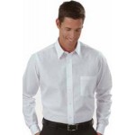 Men's Van Heusen Long Sleeve Broadcloth Dress Shirt Logo Imprinted