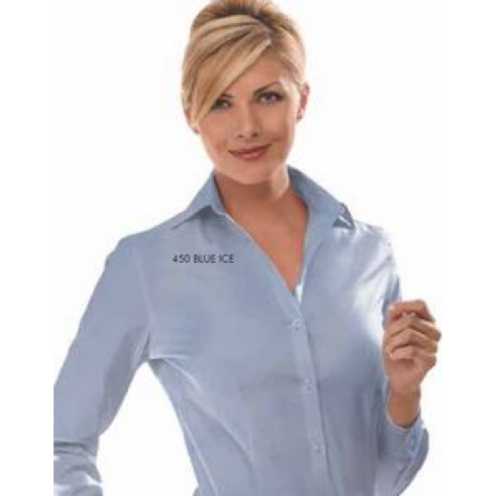 Women's Eagle Non-Iron Pinpoint Dress Shirt Custom Embroidered Women's Eagle Non-Iron Pinpoint Dress Shirt Custom Embroidered
