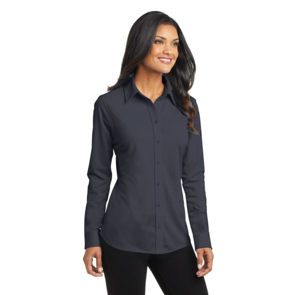 Custom Printed Port Authority Ladies Dimension Knit Dress Shirt.