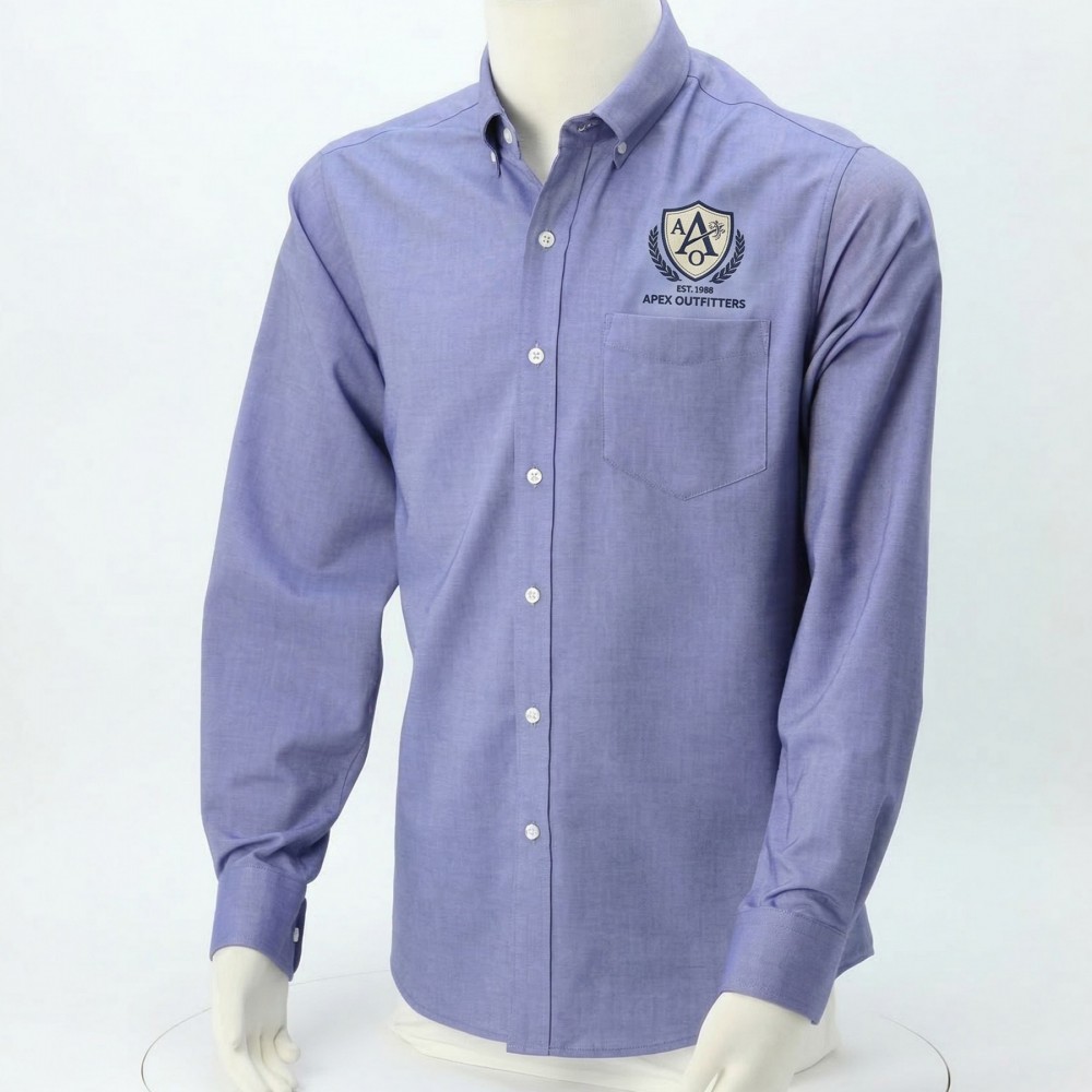 Logo Imprinted Custom Men's Oxford Shirt