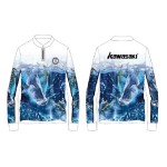 Custom Unisex Full Sublimation Fishing Shirt w/Zipper Collar Logo Imprinted