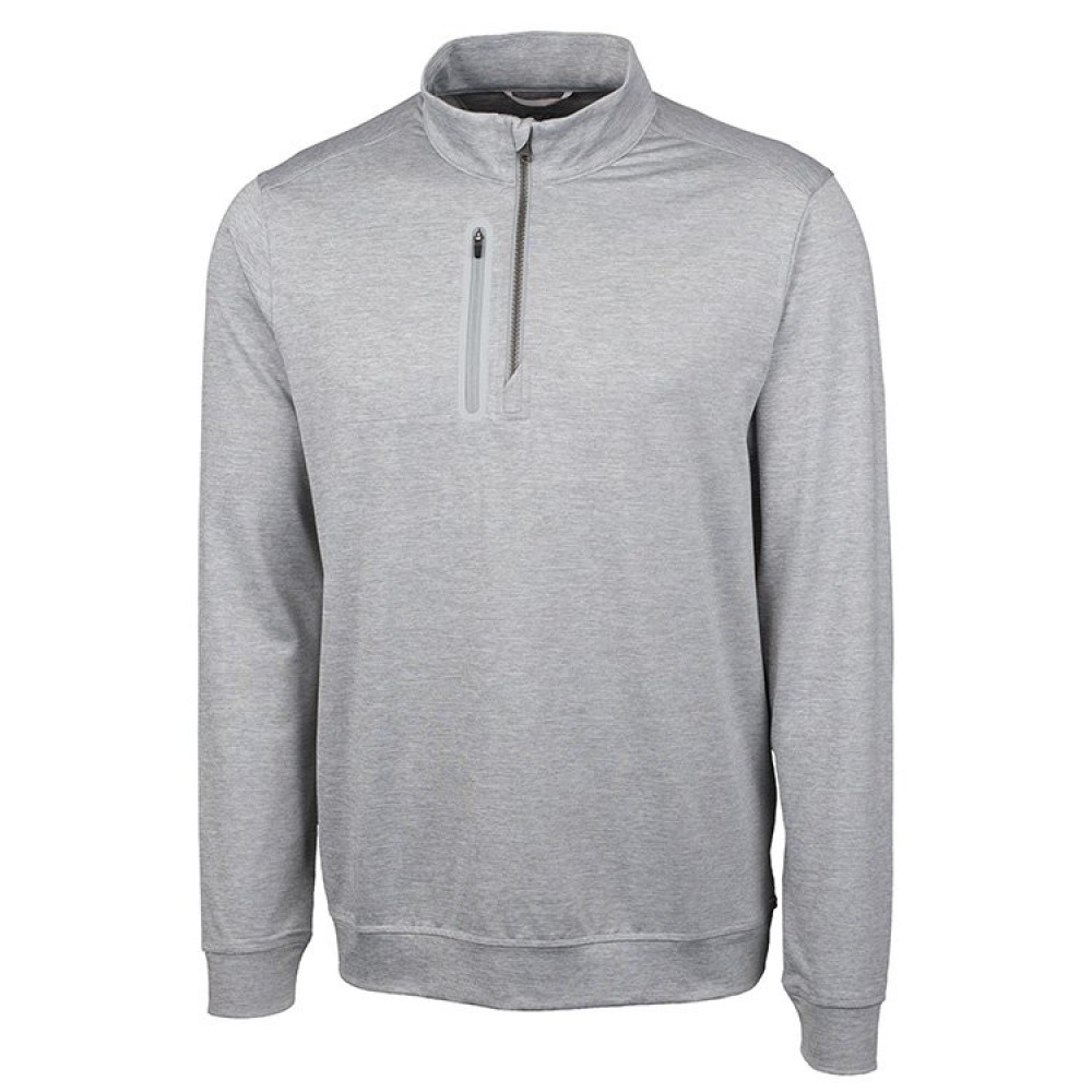 Logo Imprinted Cutter and Buck Stealth Heathered Quarter Zip Pullover