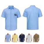Custom Printed Mens Button Down Short Sleeve Shirt