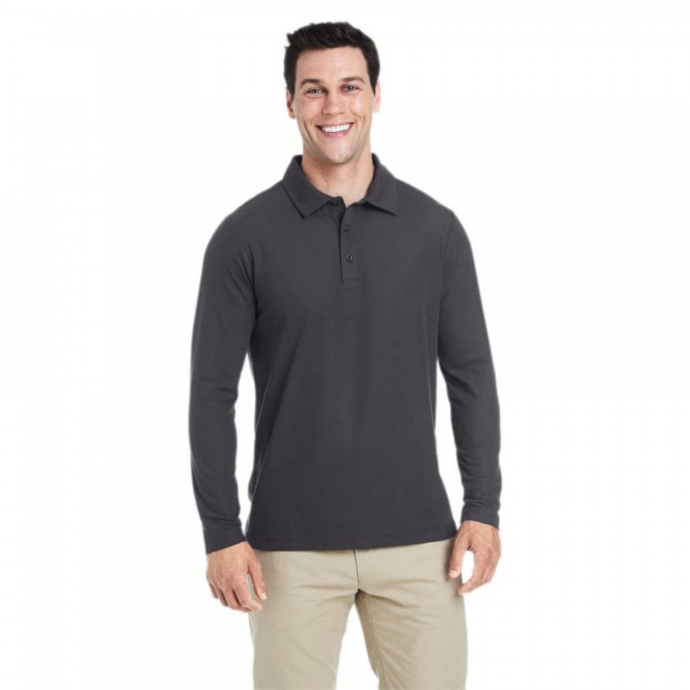 Custom Printed CORE365 Men's Fusion ChromaSoft Long-Sleeve Pique Polo