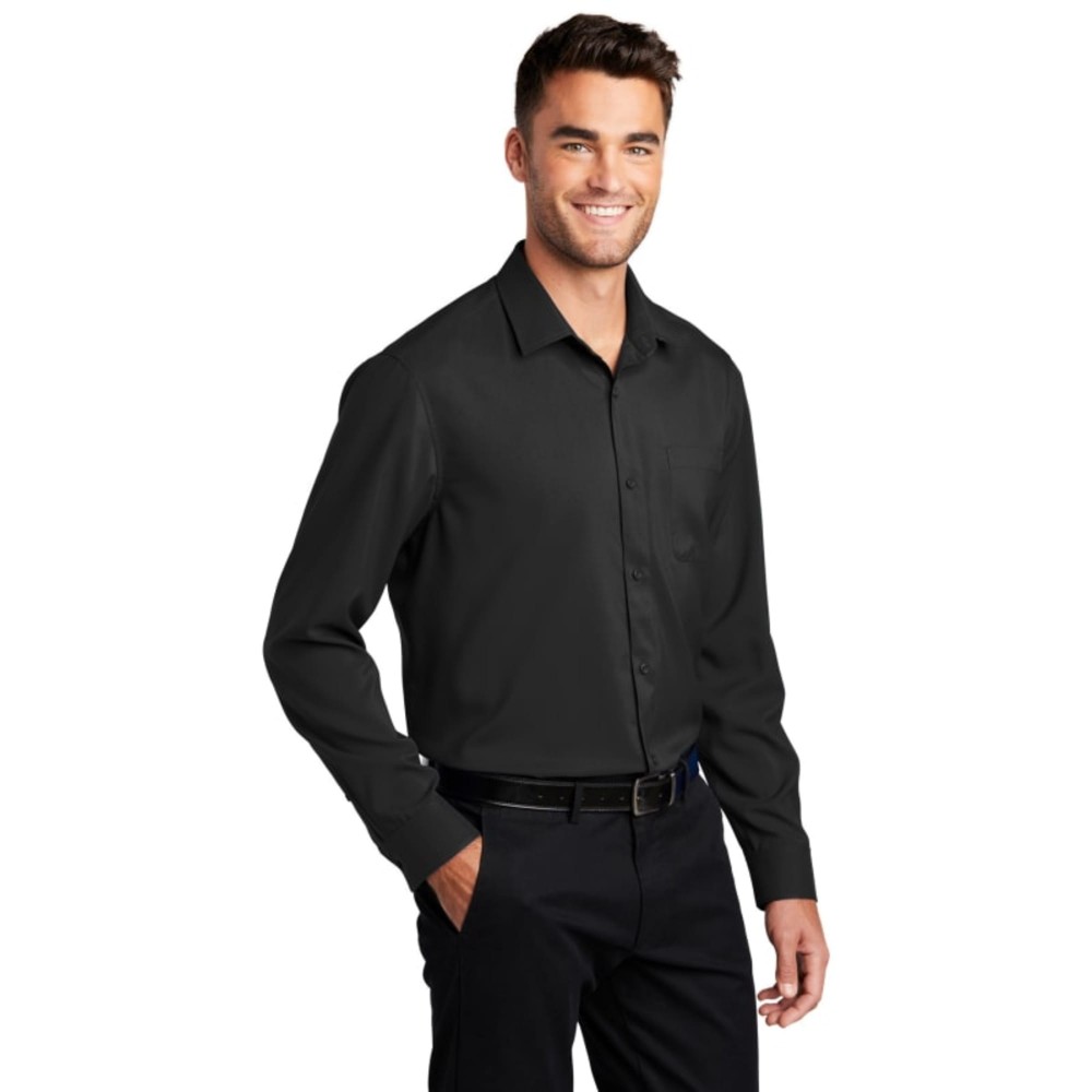 Port Authority Long Sleeve Performance Staff Shirt Custom Printed