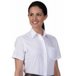 Women's Van Heusen Short Sleeve Broadcloth Dress Shirt Custom Embroidered