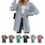 Women Long Sleeve Open Front Loose Casual Lightweight Kimono Cardigan Custom Embroidered