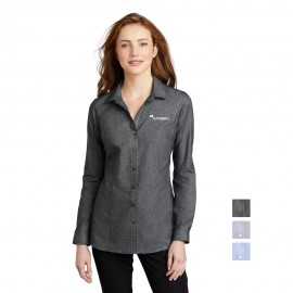 Port Authority  Ladies Pincheck Easy Care Shirt Custom Printed  Port Authority  Ladies Pincheck Easy Care Shirt Custom Printed