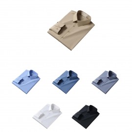 Silk Solid Color Long-Sleeve Shirts Custom Embroidered