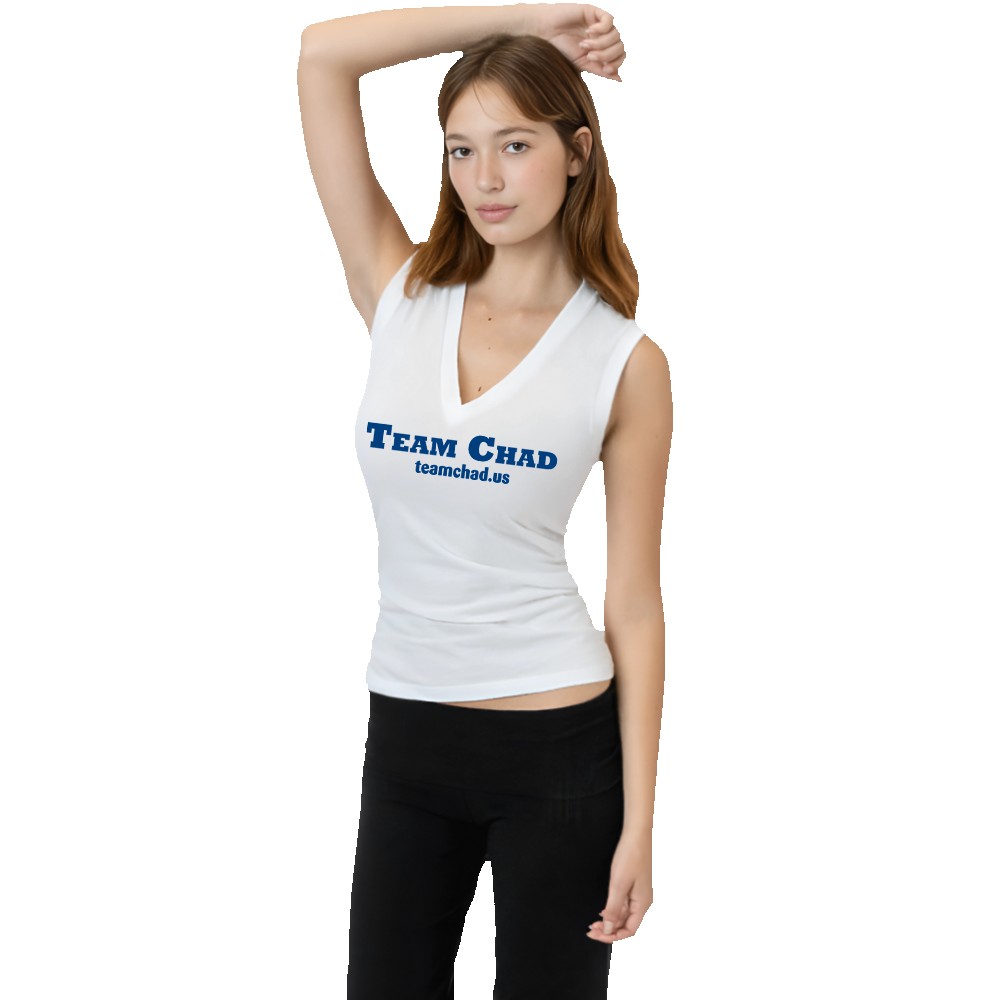 Custom Embroidered Poly Cotton Sleeveless V-Neck