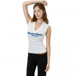 Custom Embroidered Poly Cotton Sleeveless V-Neck