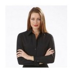 Women's Van Heusen Silky Poplin Dress Shirt Custom Embroidered