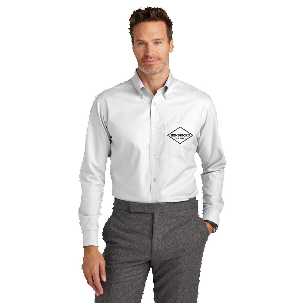 Brooks Brothers Tall Wrinkle-Free Stretch Nailhead Shirt Logo Imprinted