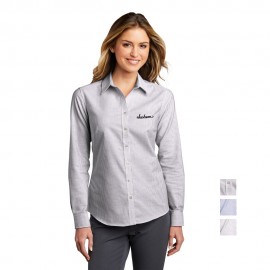 Port Authority Ladies SuperPro Oxford Stripe Shirt Custom Embroidered