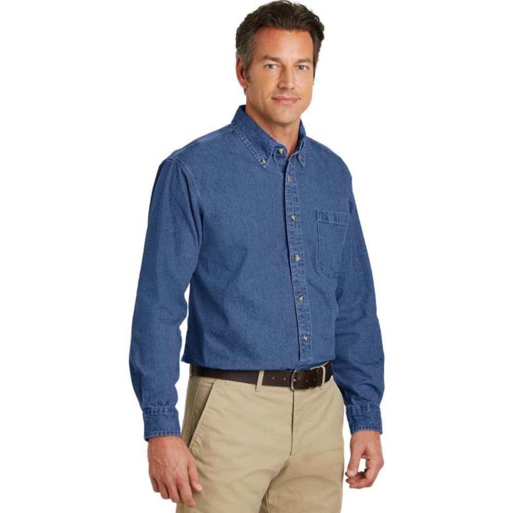 Custom Embroidered Port Authority Heavyweight Denim Shirt.