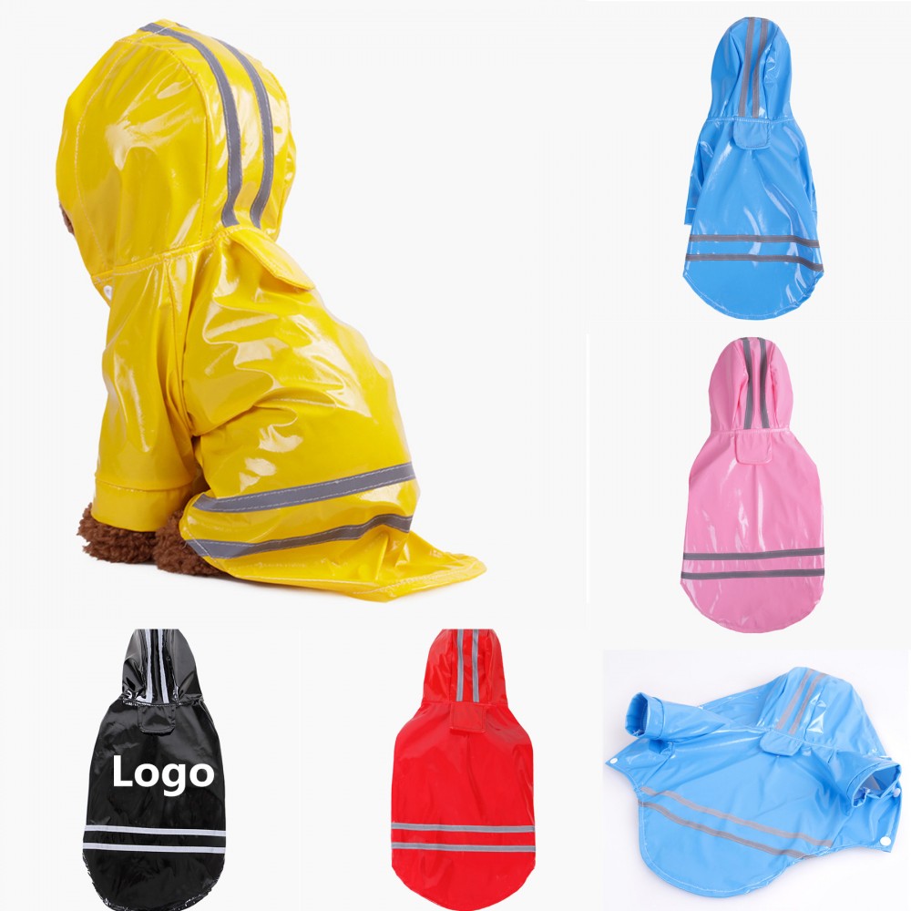 Pet Raincoat With Cap Custom Printed