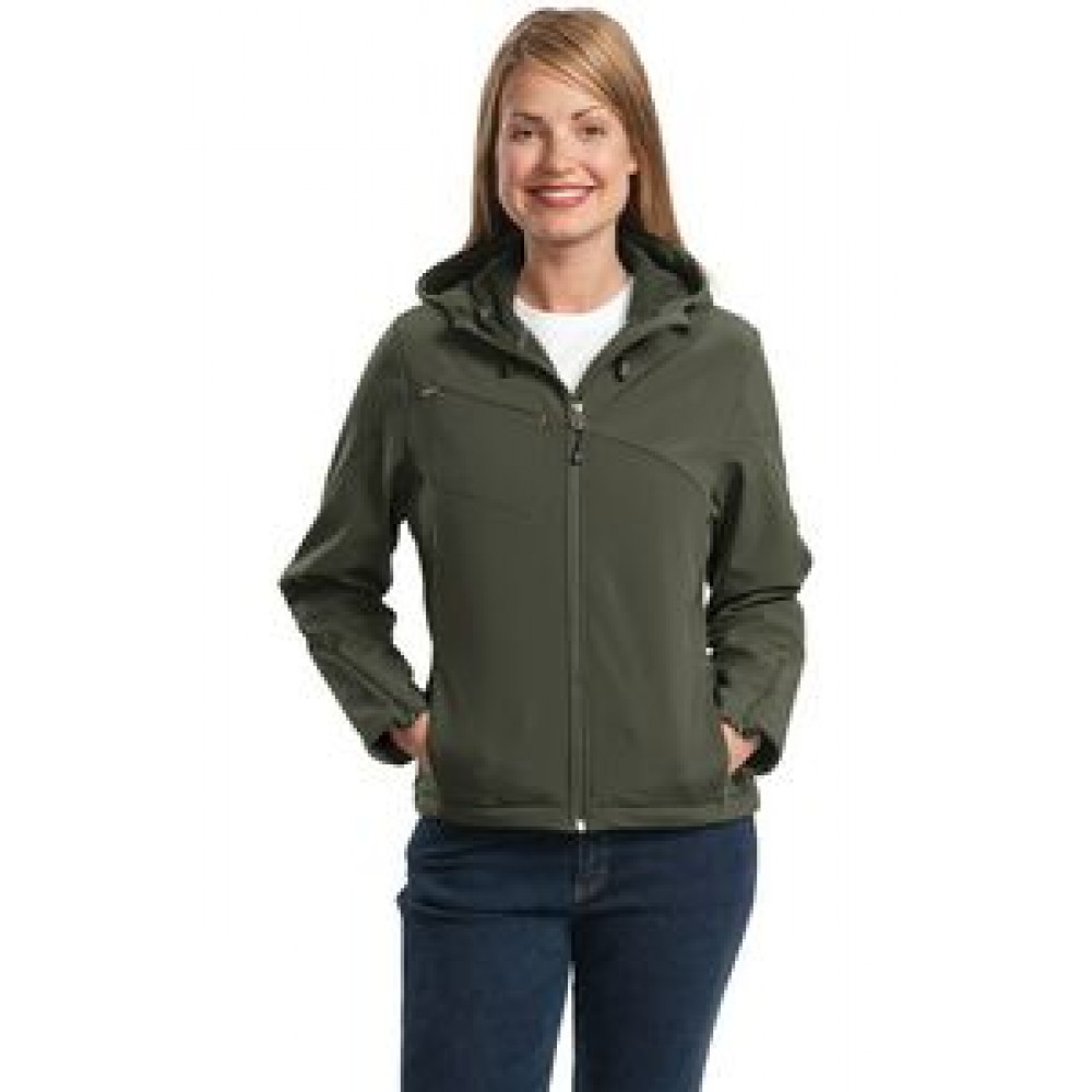Custom Printed Port Authority® Ladies Textured Hooded Soft Shell Jacket Custom Printed Port Authority® Ladies Textured Hooded Soft Shell Jacket