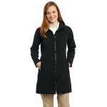 Logo Imprinted Port Authority Ladies Long Textured Hooded Soft Shell Jacket